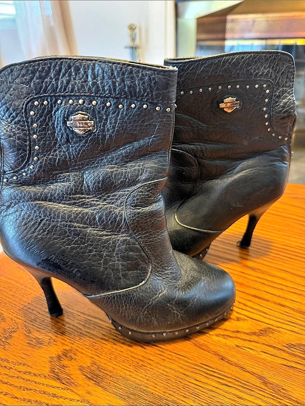 Harley-Davidson Black Studded Heeled Boots size 5
